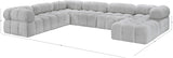Ames Grey Boucle Fabric Modular Sectional 611Grey-Sec7E Meridian Furniture