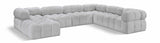 Ames Grey Boucle Fabric Modular Sectional 611Grey-Sec7E Meridian Furniture