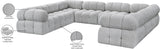 Ames Grey Boucle Fabric Modular Sectional 611Grey-Sec8A Meridian Furniture