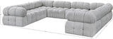 Ames Grey Boucle Fabric Modular Sectional 611Grey-Sec8A Meridian Furniture