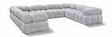 Ames Grey Boucle Fabric Modular Sectional 611Grey-Sec8A Meridian Furniture