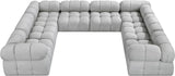 Ames Grey Boucle Fabric Modular Sectional 611Grey-Sec8A Meridian Furniture