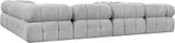 Ames Grey Boucle Fabric Modular Sectional 611Grey-Sec8A Meridian Furniture