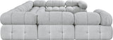 Ames Grey Boucle Fabric Modular Sectional 611Grey-Sec8A Meridian Furniture