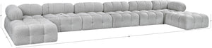 Ames Grey Boucle Fabric Modular Sectional 611Grey-Sec8B Meridian Furniture