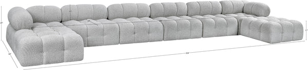 Ames Grey Boucle Fabric Modular Sectional 611Grey-Sec8B Meridian Furniture
