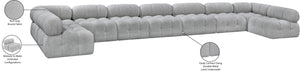 Ames Grey Boucle Fabric Modular Sectional 611Grey-Sec9A Meridian Furniture