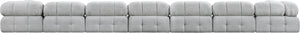 Ames Grey Boucle Fabric Modular Sectional 611Grey-Sec9A Meridian Furniture