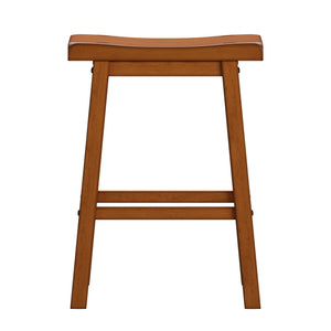 Cosimo Solid Rubberwood Saddleback Counter Stools Set of Two for Kitchen Islands