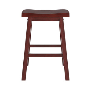 Cosimo Solid Rubberwood Saddleback Counter Stools Set of Two for Kitchen Islands
