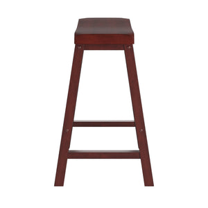 Cosimo Solid Rubberwood Saddleback Counter Stools Set of Two for Kitchen Islands