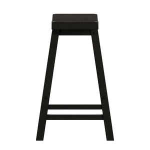 Cosimo Solid Rubberwood Saddleback Counter Stools Set of Two for Kitchen Islands