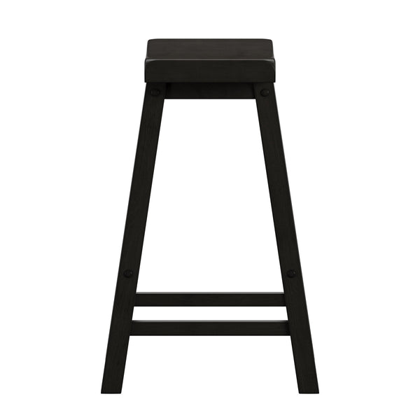Cosimo Solid Rubberwood Saddleback Counter Stools Set of Two for Kitchen Islands