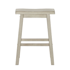 Cosimo Solid Rubberwood Saddleback Counter Stools Set of Two for Kitchen Islands