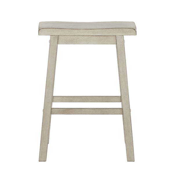 Cosimo Solid Rubberwood Saddleback Counter Stools Set of Two for Kitchen Islands