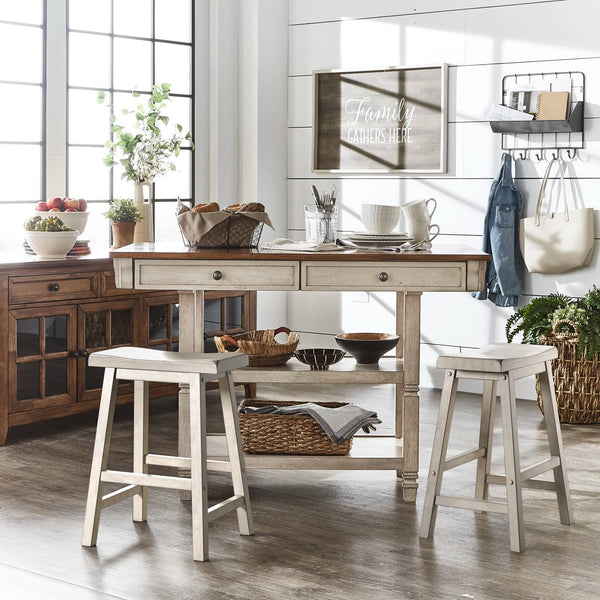 Cosimo Solid Rubberwood Saddleback Counter Stools Set of Two for Kitchen Islands