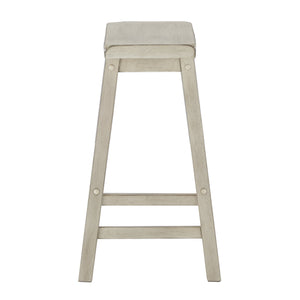 Cosimo Solid Rubberwood Saddleback Counter Stools Set of Two for Kitchen Islands