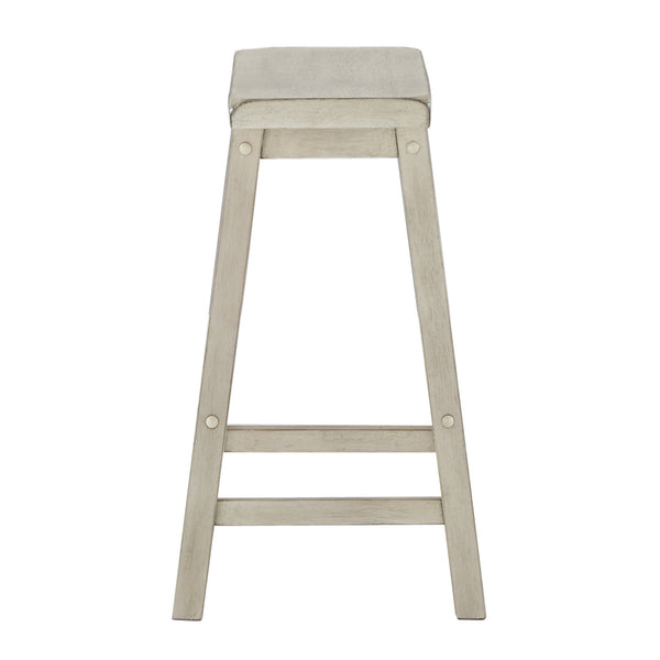 Cosimo Solid Rubberwood Saddleback Counter Stools Set of Two for Kitchen Islands