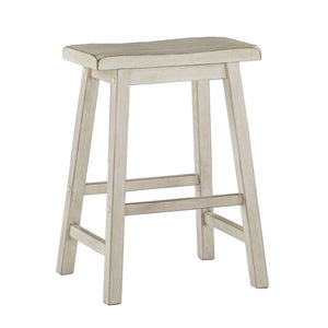 Cosimo Solid Rubberwood Saddleback Counter Stools Set of Two for Kitchen Islands