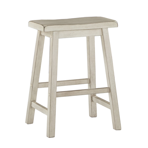 Cosimo Solid Rubberwood Saddleback Counter Stools Set of Two for Kitchen Islands