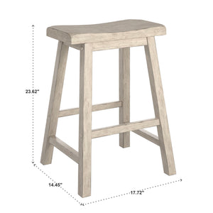 Cosimo Solid Rubberwood Saddleback Counter Stools Set of Two for Kitchen Islands