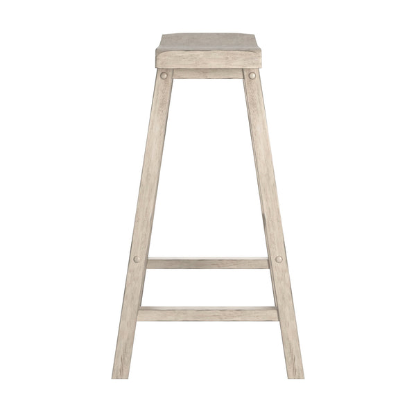 Cosimo Solid Rubberwood Bar Stools Set of 2 with Saddleback Seat Distressed Finish
