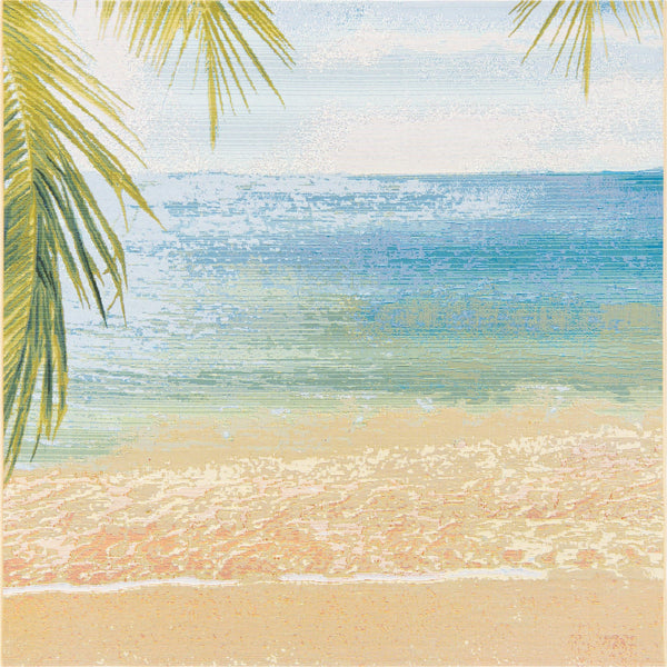 Unique Loom Outdoor Coastal Provincetown Machine Made Scenery Rug Multi, Blue/Green/Olive/Yellow/Light Green/Light Blue/Beige 5' 4" x 6' 1"