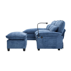 English Elm United U-Shape Sectional Sofa 106" - Modern Chenille Couch With Usb Ports, Storage Ottoman & Pillows W1568S00233-GIGA