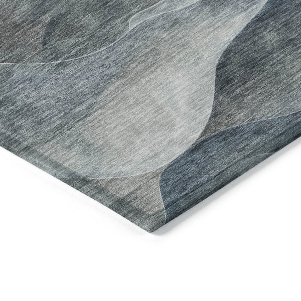 HomeRoots 9' X 12' Teal Blue and Peach Abstract Area Rug – Stylish, Washable, Indoor/Outdoor Solution for Any Space 612004