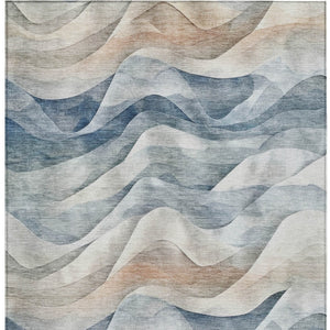HomeRoots 9' Blue and Ivory Abstract Washable Area Rug - Durable, Stylish for Indoor & Outdoor High-Traffic Spaces 612016