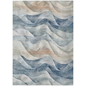 HomeRoots 10' Blue and Ivory Abstract Area Rug - Washable, Durable Indoor/Outdoor Design for Modern Living Spaces 612017