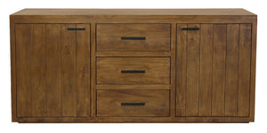 HomeRoots 71" Chestnut Distressed Solid Wood Sideboard - Versatile Storage with Vintage Charm & Style Upgrade! 612040