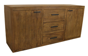 HomeRoots 71" Chestnut Distressed Solid Wood Sideboard - Versatile Storage with Vintage Charm & Style Upgrade! 612040