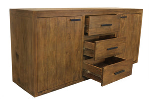 HomeRoots 71" Chestnut Distressed Solid Wood Sideboard - Versatile Storage with Vintage Charm & Style Upgrade! 612040