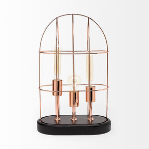 HomeRoots 19 Inch Rose Gold Black Metal Lantern with Shade Elegant Glam Accent for Any Room 612048