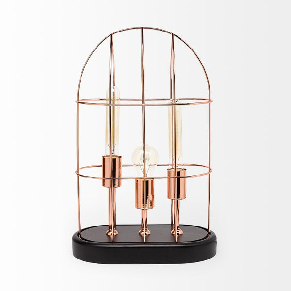 HomeRoots 19 Inch Rose Gold Black Metal Lantern with Shade Elegant Glam Accent for Any Room 612048
