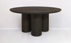 HomeRoots Seven-Piece Dark Brown Round Solid Wood Dining Set with Elegant Wingback Chairs for Cozy Gatherings 612050