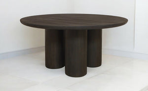 HomeRoots Seven-Piece Dark Brown Solid Wood Dining Set with 6 Wishbone Chairs for Rustic Elegance & Comfort 612060