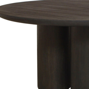 HomeRoots Seven-Piece Dark Brown Solid Wood Dining Set with 6 Wishbone Chairs for Rustic Elegance & Comfort 612060