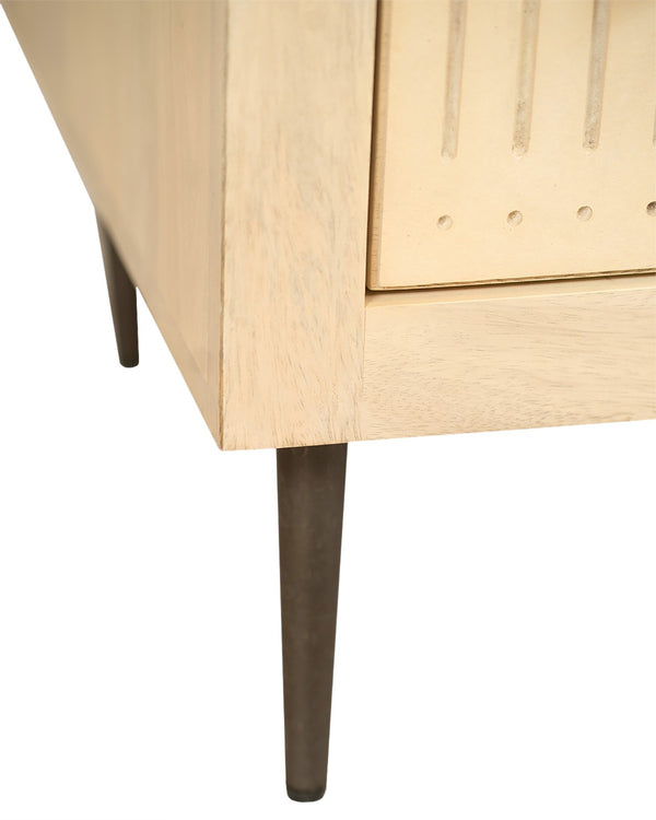 HomeRoots 28" Natural Solid Wood Nightstand with Rustic Carved Details, 2 Drawers & Versatile Accent Table Design 612087