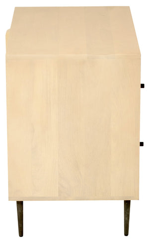 HomeRoots 28" Natural Solid Wood Nightstand with Rustic Carved Details, 2 Drawers & Versatile Accent Table Design 612087