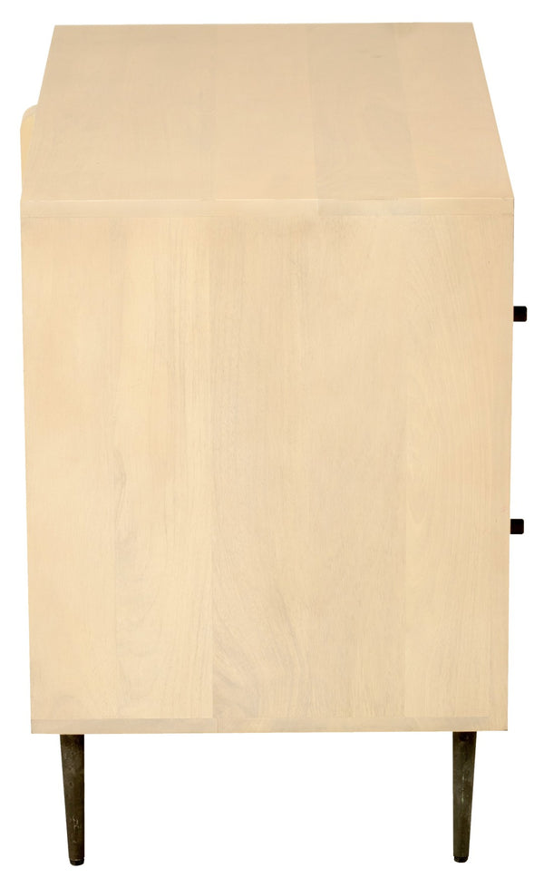 HomeRoots 28" Natural Solid Wood Nightstand with Rustic Carved Details, 2 Drawers & Versatile Accent Table Design 612087