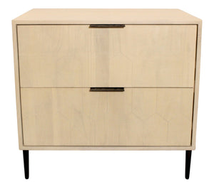 HomeRoots 28" Rustic Solid Wood Nightstand with Two Drawers, Hand-Carved Details, Vintage Charm & Versatile Use 612088