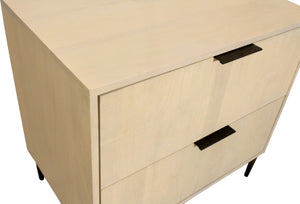 HomeRoots 28" Rustic Solid Wood Nightstand with Two Drawers, Hand-Carved Details, Vintage Charm & Versatile Use 612088