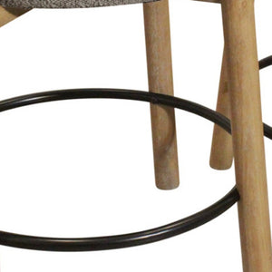 HomeRoots Set of Two Stylish Gray and Natural Wood Backless Bar Stools for Modern Kitchen & Dining Spaces 612091