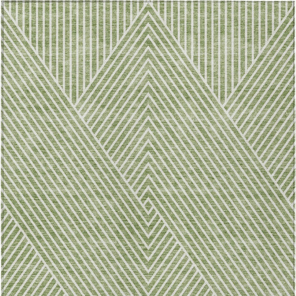 Homeroots 3' X 5' Stylish Geometric Washable Area Rug For Indoor And Outdoor Spaces - Durable & Versatile Design Sage Polyester 612094