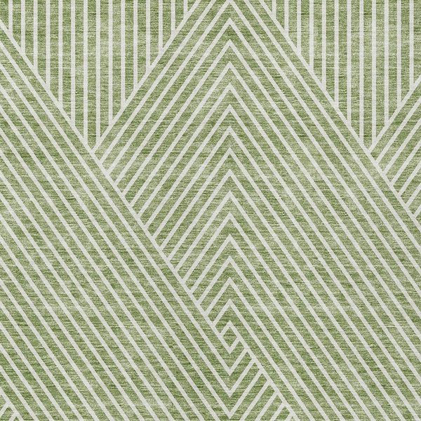 Homeroots 3' X 5' Stylish Geometric Washable Area Rug For Indoor And Outdoor Spaces - Durable & Versatile Design Sage Polyester 612094