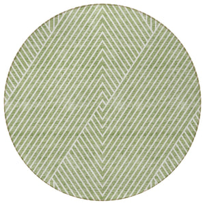 Homeroots 3' X 5' Stylish Geometric Washable Area Rug For Indoor And Outdoor Spaces - Durable & Versatile Design Sage Polyester 612096