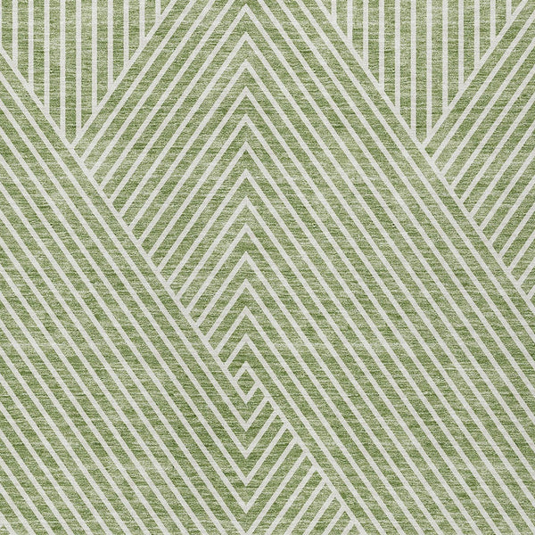 Homeroots 3' X 5' Stylish Geometric Washable Area Rug For Indoor And Outdoor Spaces - Durable & Versatile Design Sage Polyester 612097