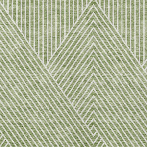 Homeroots 3' X 5' Stylish Geometric Washable Area Rug For Indoor And Outdoor Spaces - Durable & Versatile Design Sage Polyester 612099